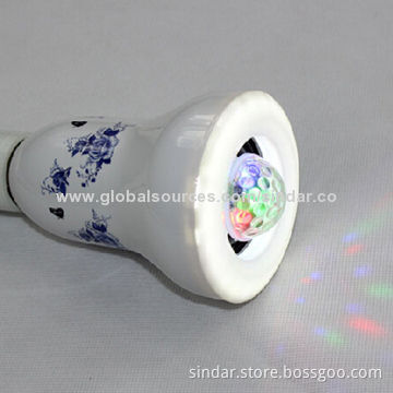 Led bulbs RGBw lighting can play music by buletooth, with beautiful blue and white porcelain